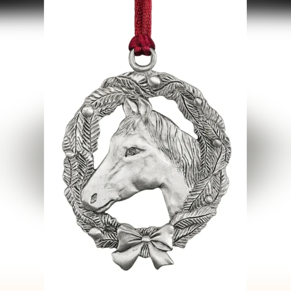 Seagull Pewter, Horse wreath ornament. Satin finish. Gift boxed. NIB - Picture 1 of 7